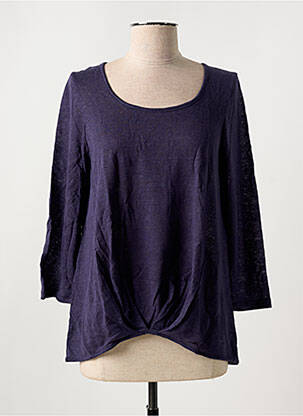 T-shirt manches 3/4 manches 3/4 bleu LISANZA femme