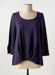 T-shirt stretch manches 3/4 bleu LISANZA femme