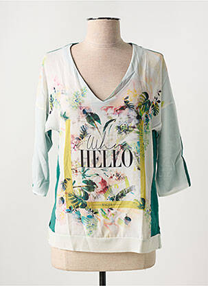 Top coupe fluide manches 3/4 vert SALSA femme