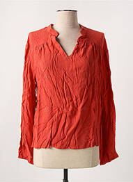 Blouse légère et transparente manches longues orange ORFEO femme