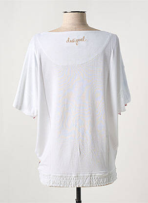 Top stretch manches courtes blanc DESIGUAL femme