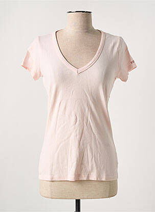 T-shirt col v manches courtes rose REPLAY femme