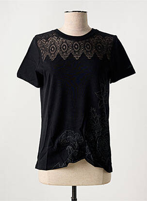 T-shirt sérigraphie manches longues noir DESIGUAL femme