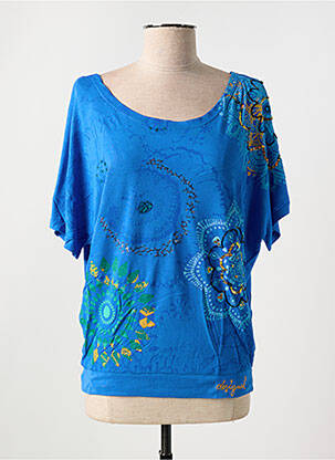 T-shirt manches mi-longues manches courtes bleu DESIGUAL femme