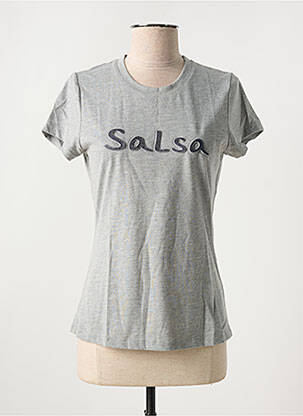 T-shirt sérigraphie manches courtes gris SALSA femme
