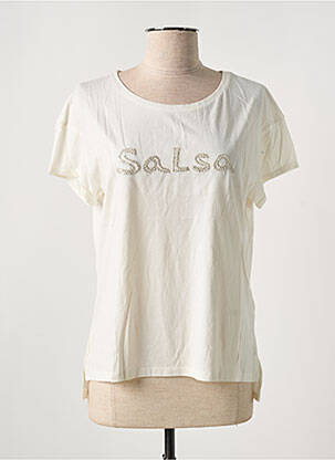 T-shirt coupe droite manches courtes beige SALSA femme