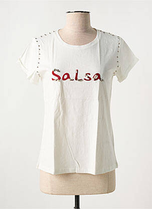 T-shirt sérigraphie manches courtes beige SALSA femme