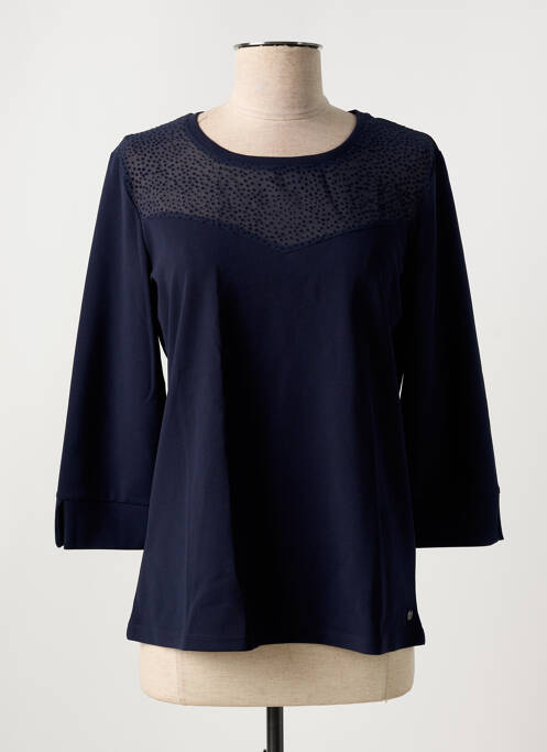 Top stretch manches 3/4 bleu GARCIA femme