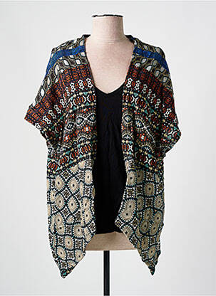 Top tissage crêpe manches courtes noir DESIGUAL femme