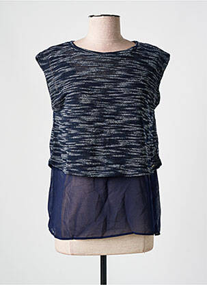 Top stretch manches courtes bleu SALSA femme