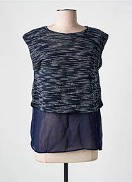 Top stretch manches courtes bleu SALSA femme