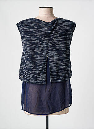Top stretch manches courtes bleu SALSA femme