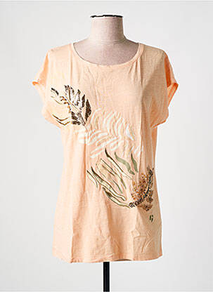 T-shirt stretch manches courtes orange GARCIA femme