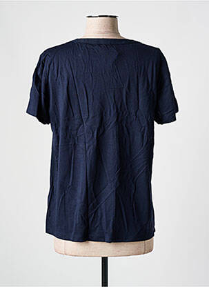 Blouse tissage crêpe manches courtes bleu TOM TAILOR femme
