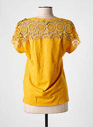 T-shirt col v manches courtes jaune SALSA femme