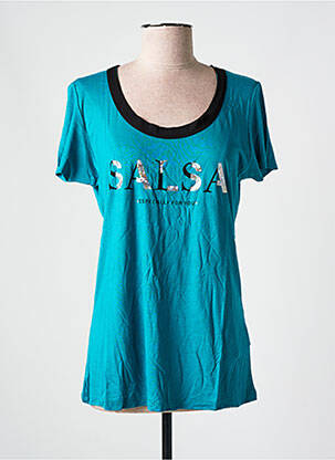 T-shirt sérigraphie manches courtes bleu SALSA femme