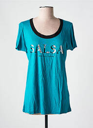 T-shirt sérigraphie manches courtes bleu SALSA femme