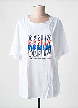 T-shirt coupe droite manches courtes blanc SALSA femme