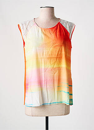 Blouse col rond manches courtes orange SALSA femme