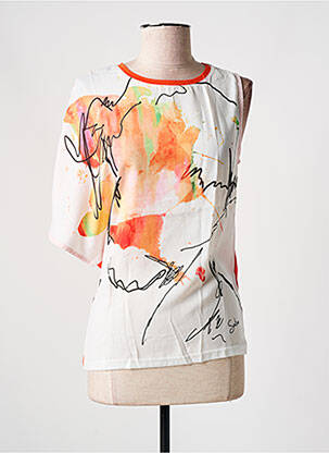 Top imprimé fantaisie sans manche orange SALSA femme
