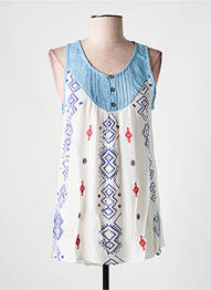 Blouse col rond sans manche bleu DESIGUAL femme