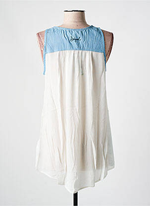 Blouse col rond sans manche bleu DESIGUAL femme
