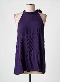 Blouse fermeture boutonnée au dos sans manche violet RINASCIMENTO femme