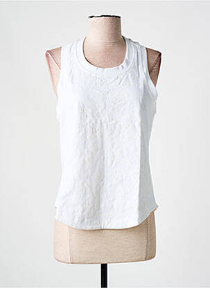 Débardeur stretch sans manche blanc ADIDAS femme