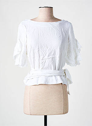 Gilet cache-cœur stretch blanc SALSA femme