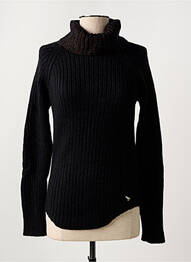 Pull col roulé tissage côtelé manches longues noir SALSA femme
