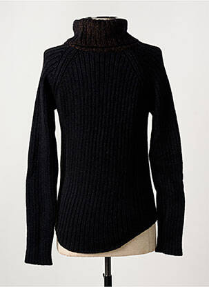 Pull col roulé tissage côtelé manches longues noir SALSA femme