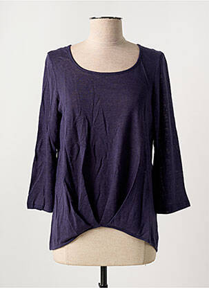T-shirt stretch manches 3/4 bleu LISANZA femme