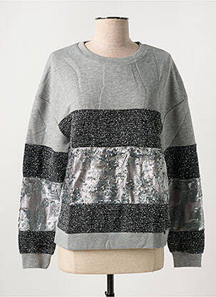 Sweat-shirt stretch manches longues gris SALSA femme