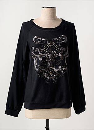 Sweat-shirt stretch manches longues noir SALSA femme