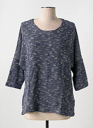 Pull coupe cintrée manches 3/4 bleu SALSA femme