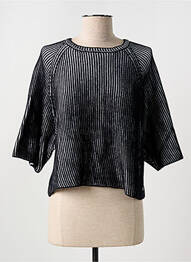 Pull col bateau manches 3/4 noir SALSA femme