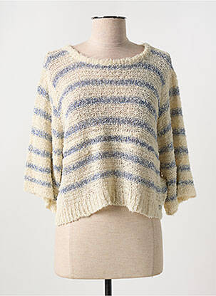 Pull stretch manches 3/4 beige SALSA femme