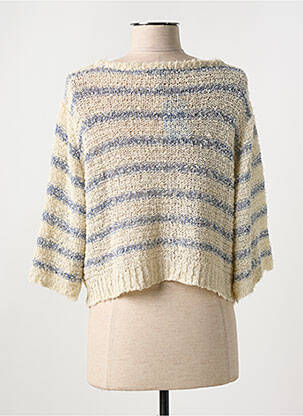 Pull stretch manches 3/4 beige SALSA femme