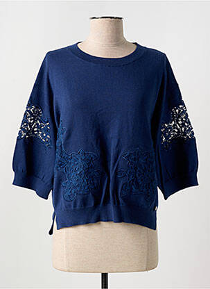 Pull stretch manches 3/4 bleu SALSA femme