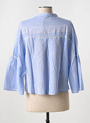 Blouse légère et transparente manches 3/4 bleu SALSA femme