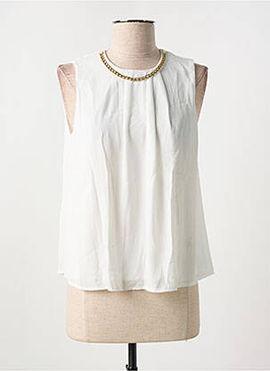 Blouse légère et transparente sans manche blanc RINASCIMENTO femme