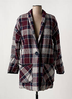 Manteau long coupe cintrée sans capuche rouge GARCIA femme