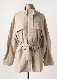 Imperméable poignets pressionnés sans capuche beige SALSA femme
