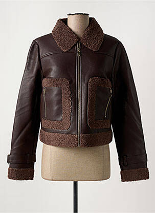 Veste simili cuir poches marron SALSA femme