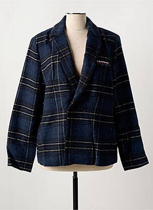Manteau court coupe droite sans capuche bleu DESIGUAL femme