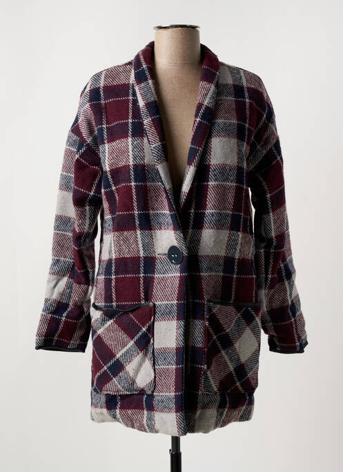 Manteau long coupe cintrée sans capuche rouge GARCIA femme