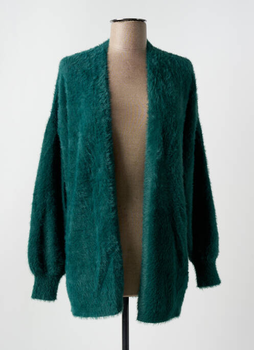 Gilet manches longues maille maille poilu vert GARCIA femme