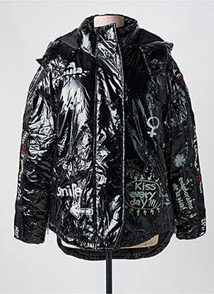 Doudoune poches a capuche noir DESIGUAL femme