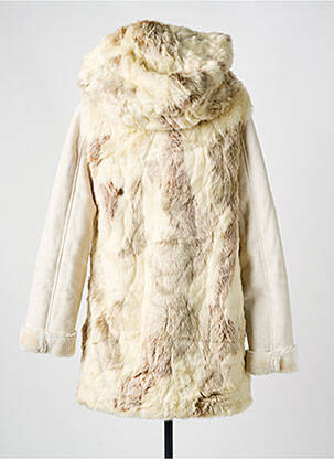 Manteau long coupe droite a capuche beige SALSA femme