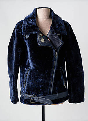 Blouson fourrure synthétique bleu DESIGUAL femme